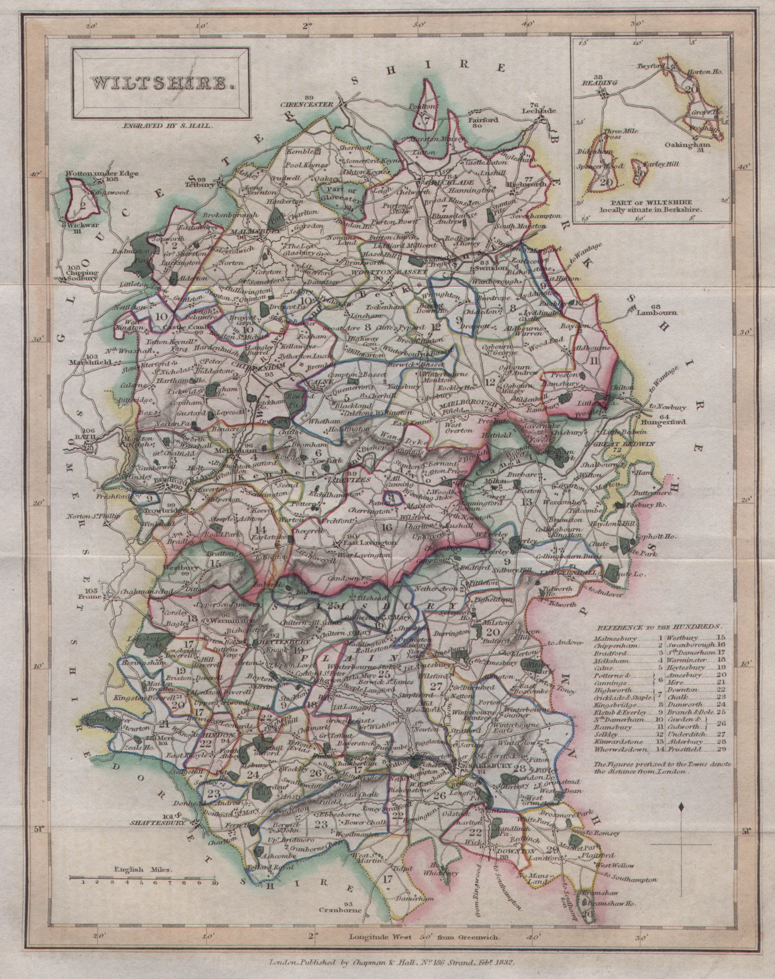 Map of Wiltshire - Hall